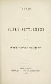 Front cover of Notes on the early settlement of the North-western territory by Jacob Burnet