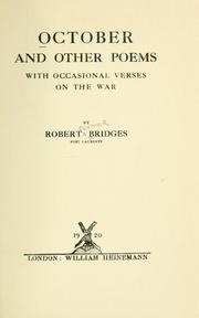 Front cover of October and other poems by Robert Seymour Bridges
