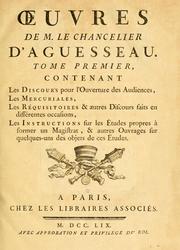 Front cover of Oeuvres de M. le Chancelier D'Aguesseau by Aguesseau, H. Fr. d'