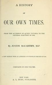 Front cover of A history of our own times by Justin McCarthy