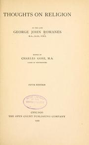 Front cover of Thoughts on religion by George John Romanes
