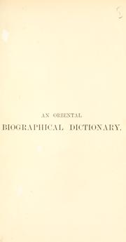 Cover of An oriental biographical dictionary by Thomas William Beale