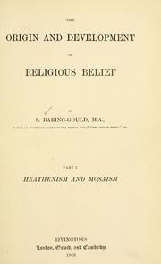 Front cover of The origin and development of religious belief by Sabine Baring-Gould