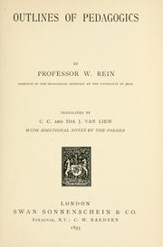 Front cover of Outlines of pedagogics by Rein, Wilhelm
