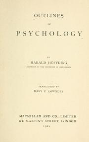Front cover of Outlines of psychology by Harald Høffding