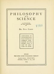Cover of Philosophy as a science by Paul Carus
