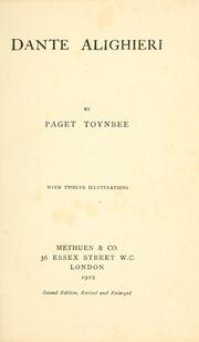 Front cover of Dante Alighieri by Paget Jackson Toynbee