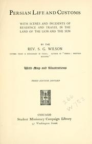 Cover of Persian life and customs by Samuel Graham Wilson