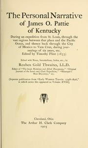 Front cover of Personal narrative of James O. Pattie of Kentucky by James O. Pattie