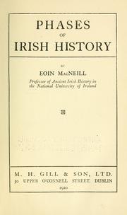 Cover of Phases of Irish history by Eoin Mac Neill