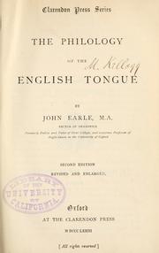 Front cover of The philology of the English tongue by Earle, John