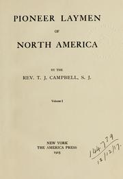 Front cover of Pioneer laymen of North America by Campbell, Thomas Joseph