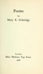 Front cover of Poems by Mary Elizabeth Coleridge