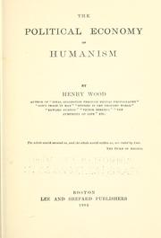 Cover of The political economy of humanism by Wood, Henry