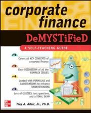 Front cover of Corporate finance demystified by Troy A. Adair