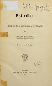 Cover of Präludien by W. Windelband