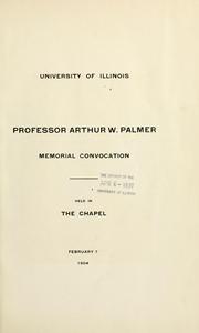 Front cover of Professor Arthur W. Palmer memorial convocation held in the chapel, February 7, 1904 by University of Illinois (Urbana-Champaign campus)