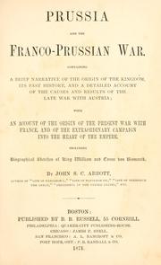 Front cover of Prussia and the Franco-Prussian war by John S. C. Abbott