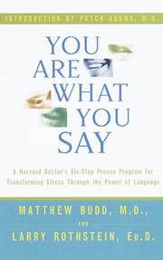 Front cover of You are what you say by Matthew Budd