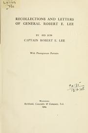 Front cover of Recollections and Letters of Robert E. Lee by Robert E. Lee