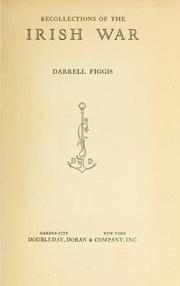 Front cover of Recollections of the Irish war by Darrell Figgis