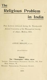 Cover of Religious Problem in India by Annie Wood Besant