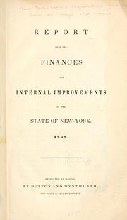 Cover of Report upon the finances and internal improvements of the state of New-York by New York (State). Legislature. Assembly. Committee on Ways and Means.
