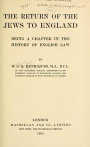 Front cover of The return of the Jews to England by Henry Straus Quixano Henriques