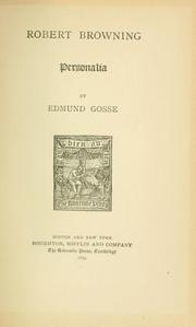 Front cover of Robert Browning; personalia by Edmund Gosse
