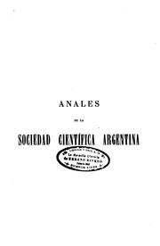 Front cover of Anales de la Sociedad Científica Argentina by Sociedad cientáűfica argentina