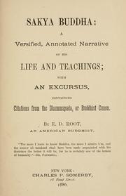 Cover of Sakya Buddha by E. D. Root