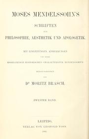 Cover of Schriften zur Philosophie, Aesthetik und Apologetik by Moses Mendelssohn