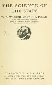Front cover of The science of the stars by E. Walter Maunder