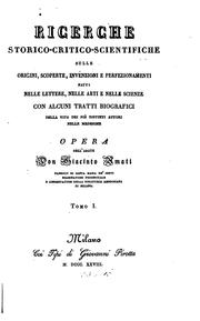 Front cover of Ricerche storico-critico-scientifiche sulle origini: scoperte, invenzioni e perfezionamenti .. by Giacinto Amati