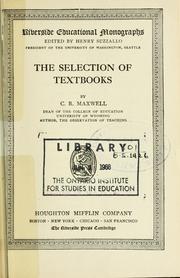 Front cover of The selection of textbooks by C. R. Maxwell