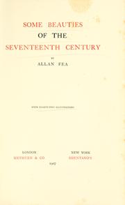 Cover of Some beauties of the seventeenth century by Allan Fea