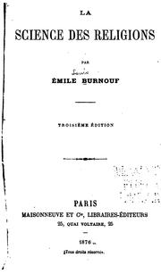 Front cover of La science des religions by Emile Burnouf