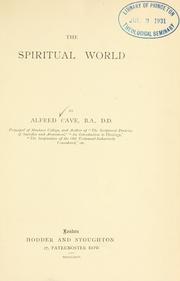 Front cover of The spiritual world by Alfred Cave
