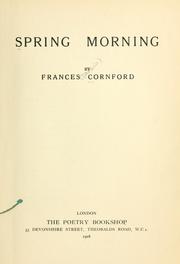 Cover of Spring morning by Frances Darwin Cornford