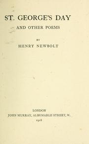 Cover of St. George's day by Sir Henry John Newbolt