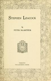 Cover of Stephen Leacock by Stephen Leacock