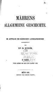 Front cover of Mährens allgemeine Geschichte by Beda Franziskus Dudík