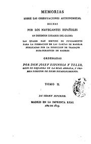 Front cover of Memorias sobre las observaciones astronomicas, hechas por los navegantes españoles en distintos .. by Josef Espinosa y Tello