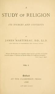 Front cover of A study of religion, its sources and contents by James Martineau