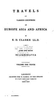 Front cover of Travels in Various Countries of Europe, Asia and Africa by Edward Daniel Clarke