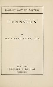 Cover of Tennyson by Alfred Comyn Lyall