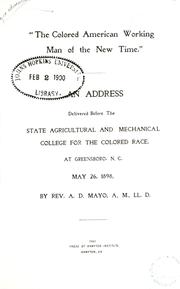 Cover of The colored American working man of the new time by A. D. Mayo