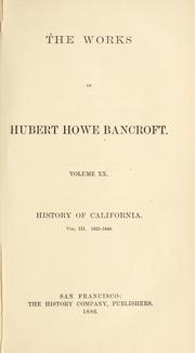 Front cover of The works of Hubert Howe Bancroft by Hubert Howe Bancroft