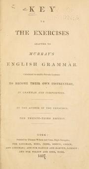 Front cover of Key to the Exercises adapted to Murray's English grammar by Lindley Murray