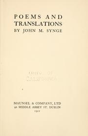 Front cover of Poems and translations by J. M. Synge